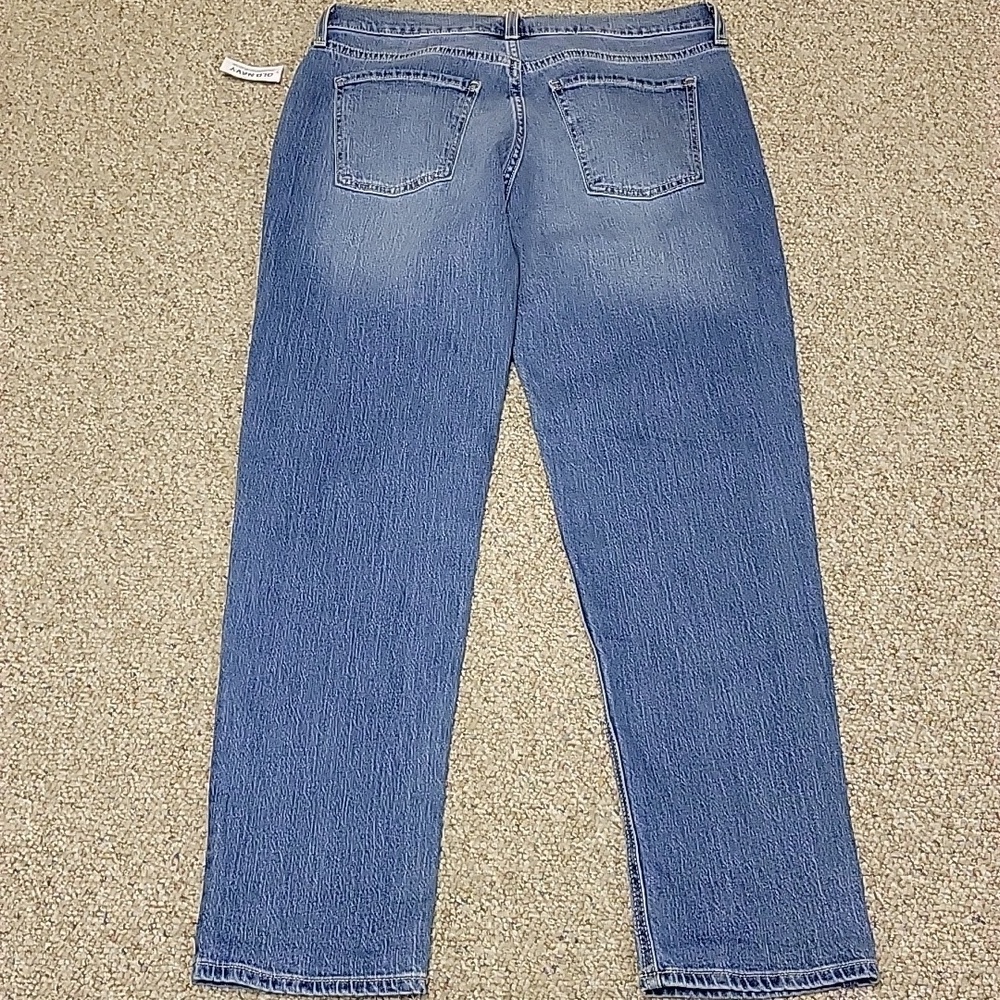 Old Navy Wow Boyfriend Mid-rise Classic Blue Women's Jeans Sz 8 New - Picture 2 of 5